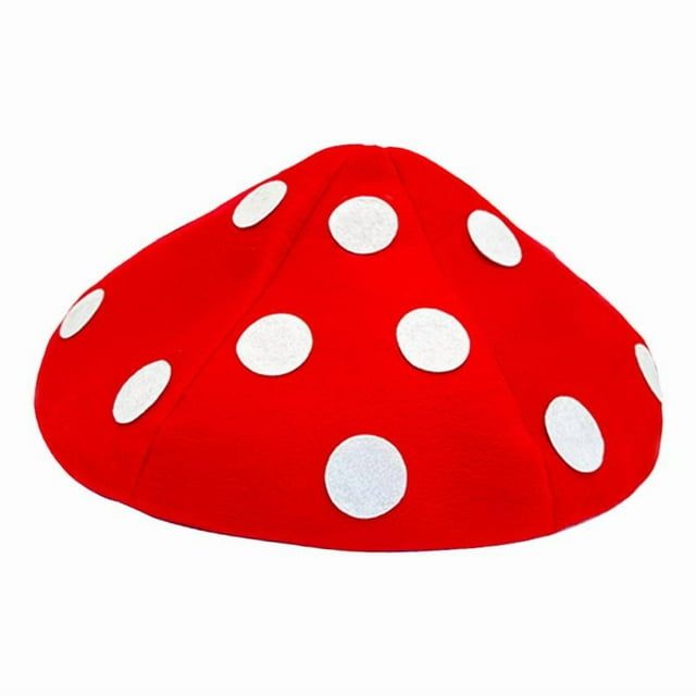 Sombrero tipo boina con estampado de champiñones de dibujos animados, accesorio para fotografía de fiestas temáticas. Rojo Talla S