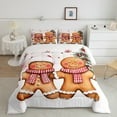 thumbnail image 2 of Manfei Cute Gingerbread Man Queen Comforter Set,Christmas Tree Bedding Sets,White Brown Bedding Comforter Set For Kids,Ultra Soft Home Decor Reversible,3pcs, 2 of 8