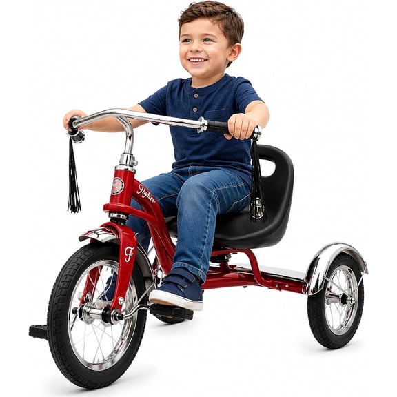 Flybar Kids Tricycle for Toddlers Ages 2-4, Classic Retro 3-Wheel Trike, Outdoor Ride-On Toddler Bike for Boys and Girls