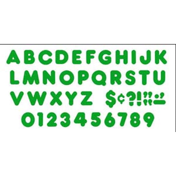 Green 4-Inch Casual Uppercase Ready Letters [T458]