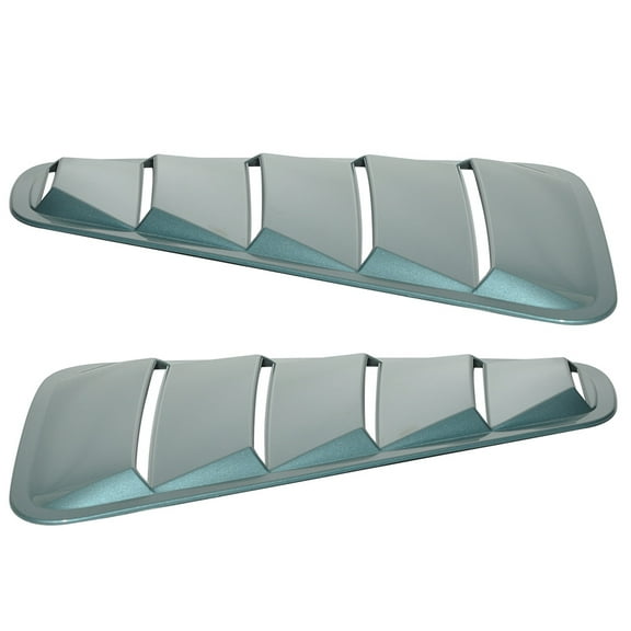 Ikon Motorsports Compatible with 05-09 Mustang V6 Painted # P3 Windveil Blue Metallic Rear Quarter Side Window Louvers Scoop Cover Vent Panel 2PC -ABS