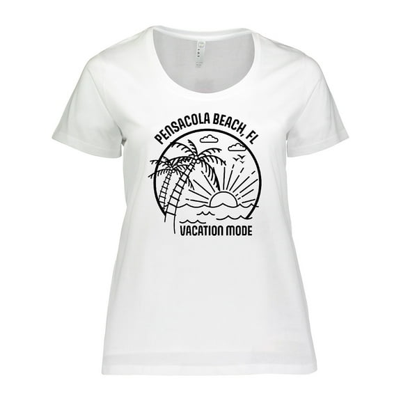 Inktastic Summer Vacation Mode Pensacola Beach Florida Women's Plus Size T-Shirt