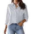 thumbnail image 1 of RWJDXD Chemise Blouse pour Femmes, Imprimé Classique Rayé, Manches Longues, Décontractée, Sans Poches, Basique, Automne & Hiver, 1 of 7