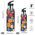 thumbnail image 2 of Yayeee 20oz Insulated Water Bottle Double Wall Stainless Steel with Flip Straw Lid, Bright Colorful Flowers Pattern, 2 of 7