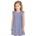 thumbnail image 1 of Balery Blue And White Porcelain Chinaware Camisón de princesa para niñas, pijama de algodón con mangas abullonadas, suave y bonito.-Medium, 1 of 6