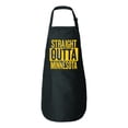 thumbnail image 2 of Wild Bobby, Straight Outta Minnesota Kitchen BBQ Grilling Cooking Graphic Apron with Pockets, Black, One Size, 2 of 5