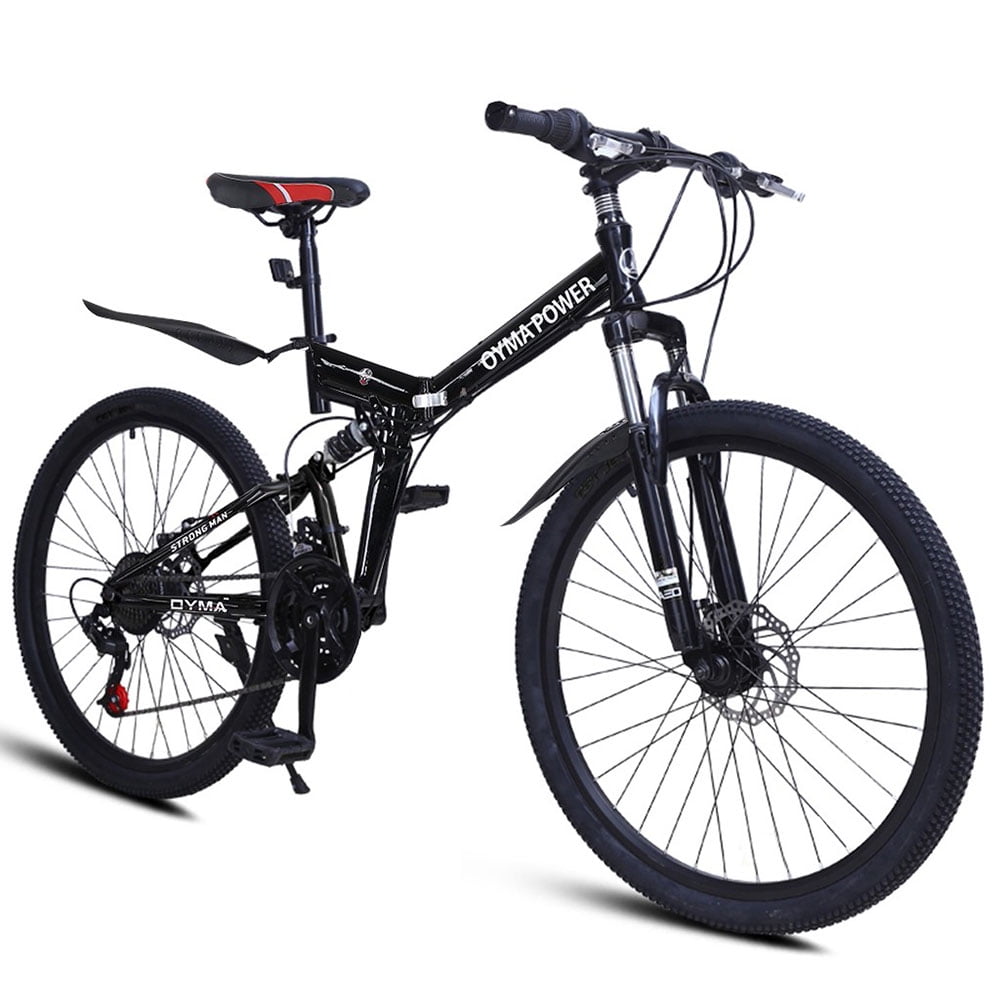 Details about / 26in Foldable Outroad Mountain Bike 21-Speed Double Disc Brake Bicycles MTB Bike