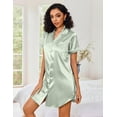 thumbnail image 5 of Ekouaer Nightgown for Women Silk Satin Nightshirt Short Sleeve Sleep Dress Casual Sleepwear, 5 of 6