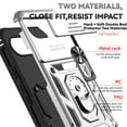 thumbnail image 5 of For Google Pixel 10a 6.3" Slim Fit With Slide Camera Cover & Rotated Ring Kickstand,Shockproof Phone Case,Siver,For Google Pixel 10a, 5 of 9