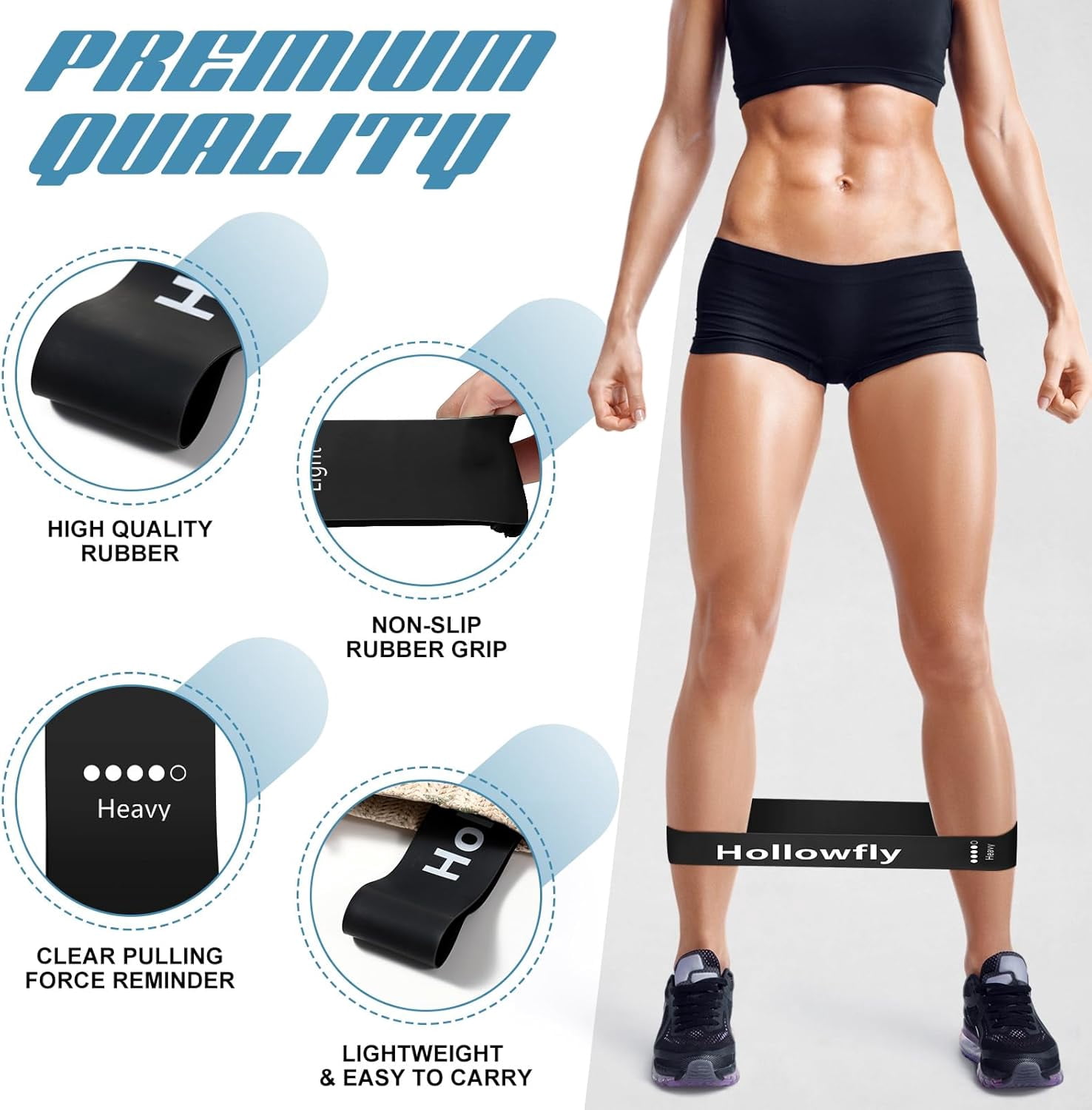 JJEAN-12 Pcs Latex Resistance Loop Exercise Bands for Booty Workout Stretch Exercise Bands Non Slip for Legs Squat Resistance Loop Women Men Starter Butt Hip Thigh Fitness