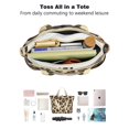 thumbnail image 4 of Tote Bag for Women - Classic Leopard Print Shoulder Bag - Large Utility Work Duffle Bag with Zipper Handbag for Travel, Work, Sprots, 4 of 5