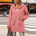 thumbnail image 2 of MESSUEN Long Hoodie Thick Sweatshirts for Women Workout Hoodies for Women Thermal Tops for Women Cute Tops Sweatshirts Women Womens Tops Long Sleeve Pink 2XL, 2 of 9