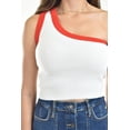 thumbnail image 4 of Top asimetrico de un hombro Juvenil, 0196 (Rojo) blanco G, 4 of 5