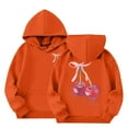 thumbnail image 4 of WOYY Big Girl's Hoodie Cherry Print Hooded Sweatshirt Casual Loose Graphic Pullover, 4 of 5