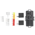 thumbnail image 2 of Caja de relés con fusibles para coche y barco, con 2 relés de 5 pines de 12 V CC y 30 A y 6 fusibles de 5 A, 10 A y 20 A., 2 of 14