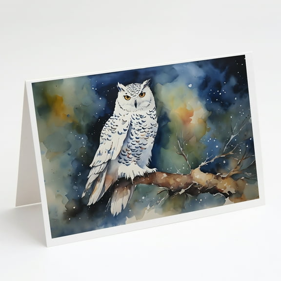 Snowy Owl Greeting Cards Pack of 8 7 in x 5 in