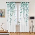 thumbnail image 2 of Eucalyptus Leaves Kitchen Curtains Window Panels, Turquoise Summer Botanical Weeping Insulated Window Treatment Curtain, Grommet Curtains for Bedroom/Living Room/Bathroom, 2 Piece 42"Wx84"L, 2 of 8