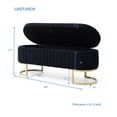 thumbnail image 3 of Miniyam Storage Bench Bedroom Bench, Velvet Oval Upholstered End of Bed Bench with Golden Metal Legs,Modern Storage Ottoman Bench,Black, 3 of 5