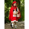 thumbnail image 2 of Kids Deluxe Little Red Riding Hood Costume Girls, Fairytale Halloween Dress Outfit, Storybook Character Costumes XX-Large, 2 of 9
