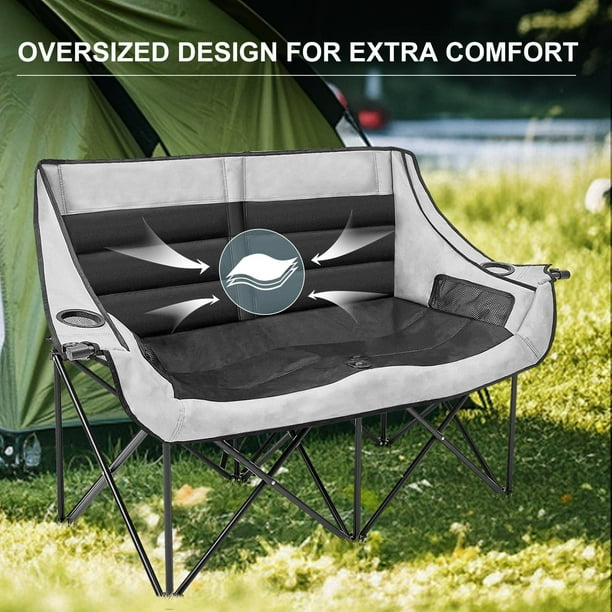 Chaise De Camping Pliante Tectake – Noire, Avec Housse De Transport