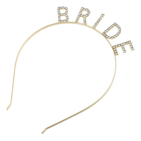 Unique Bargains 1 Pc Elegant Bride Letter Headband for Women for Girls 6.69"x4.72" Gold Tone