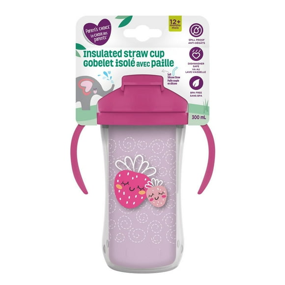 Gobelet isole avec paille de Parent’s Choice, 300 ml, paquet de 1, 12 mois