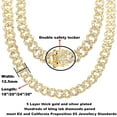 thumbnail image 2 of HH Bling Empire Iced Out Diamond Cuban Link Chain Necklaces for Men Women Silver Gold Multicolored 18-30 Inches, 2 of 11