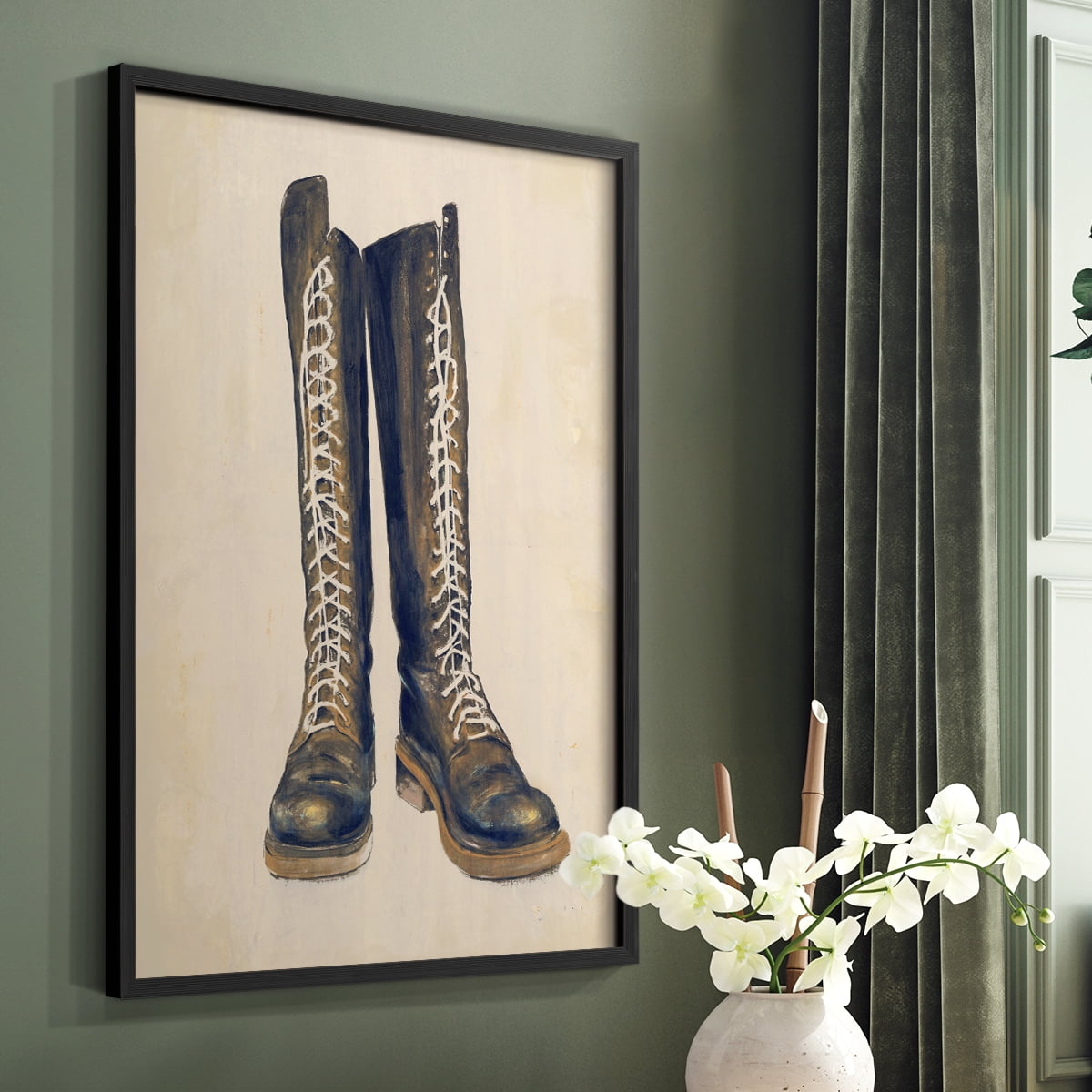 The Shoe Fits III V1 Framed Print in Black Solid Wood Framed Print No Nail Hanging