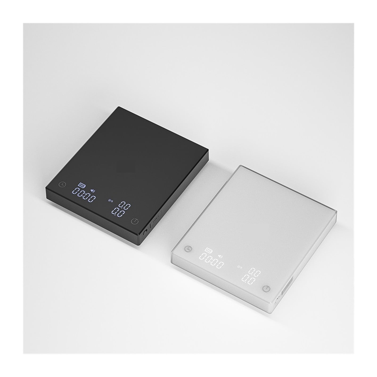 Black Digital Coffee Food Kitchen Scale with Time USB Light Weight Mini Digital Scale ,Multiple Accessories