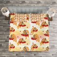 thumbnail image 3 of Ambesonne Rowan Quilted Bedspread Set 3 Pcs, Romantic Fall Season Tile, Queen Size, Orange Red Peach, 3 of 3