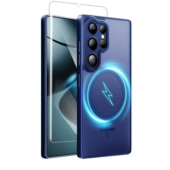 Funda para teléfono TSEHHOL Galaxy S24, ultra magnética, a prueba de golpes, azul