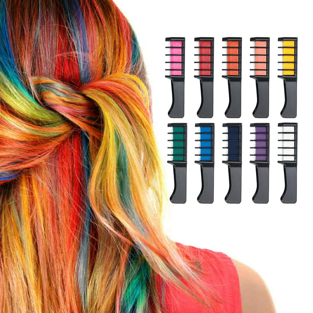NK Beauty 10 Colors Hair Color Chalk Comb Set, Gifts for 3 4 5 6 7 8 9