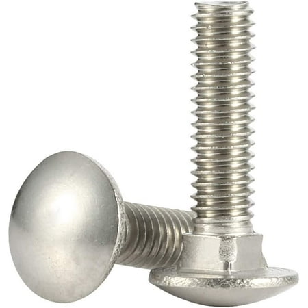 

1/4-20 x 2-1/2 (1/2 to 6 Available) Carriage Bolts Screws Stainless Steel 18-8 (304) Round Head Square Neck Fully Threaded 25 PCS