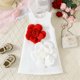 thumbnail image 5 of Vestido de la Niña de la Flor Blanca sin Mangas Verano Rojo Y Blanco de la Rodilla de la Falda de la Longitud Bolsos de Fiesta para los Niños Cumpleaños Vestido Al Aire Libre, 5 of 9