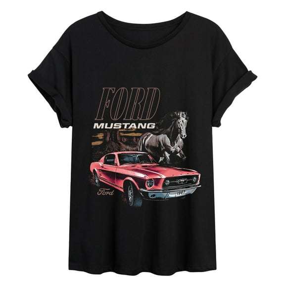 Ford - Mustang Horse - Women's Oversized Graphic T-Shirt