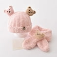 thumbnail image 4 of vnanda Autumn Winter Hat Scarf Set Baby Winter Hat Scarf Set with Cartoon Bear Decor Soft Plush Knitted Unisex Neck Wrap for Resistance Kids Autumn/winter, 4 of 8