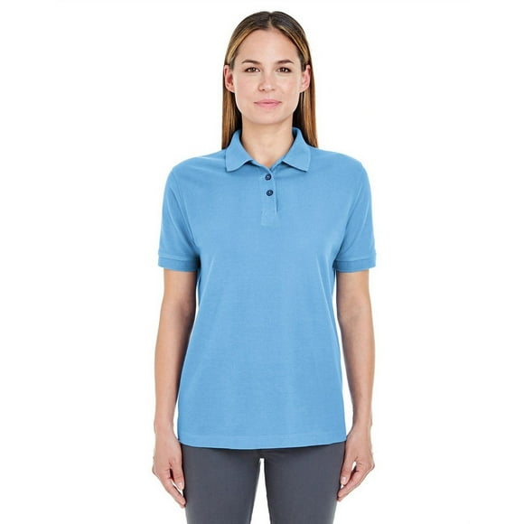 Ultraclub Ladies Whisper Pique Short Sleeve Polo Shirt, CORNFLOWER, 2XL