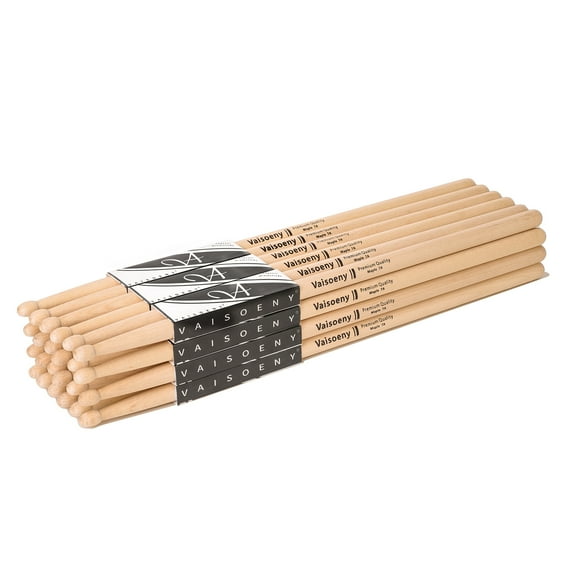 Vaisoeny Drum Sticks,7A Drum Sticks for Adults,12 Pairs Classic Maple Wood Drumsticks for Kids , Professional Musical Instrument Percussion Accessories