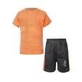 thumbnail image 3 of YEAHDOR Kids Boys Quick Dry Sports Suit Toddlers Sleeve T-Shirt with Shorts Set Football Basketball Training Outfit Orange 3-4, 3 of 7