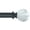 Black, variant on 1-Inch Diameter Single Curtain Rod Set, White Marble Ball Finials, 28"-48" Adjustable, Black