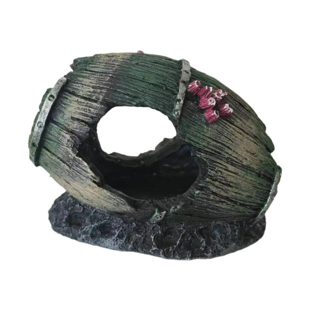 Decoración de acuario de barril Strade Fareast Limited Escondite de reptiles Cueva de roca M 10 x 7 x 9 cm