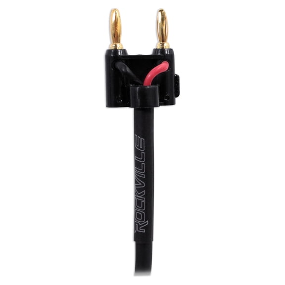 Rockville RCXBN10 10 Foot 1/4" to Banana Speaker Cable 16 AWG OFC Black