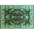 thumbnail image 1 of Ahgly Company Machine Washable Indoor Rectangle Oriental Turquoise Blue Industrial Area Rugs, 5' x 8', 1 of 4