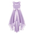 thumbnail image 2 of Linjinx Flower Girl Sleeveless Beaded High Low Dress Asymmetrical Chiffon Junior Bridesmaid Dress Lavender 8, 2 of 4