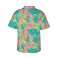 thumbnail image 4 of Xecao Colorful Palm Leaves print Hawaiian shirt - a stylish short-sleeve button-down for men, perfect for casual beach and tropical outings., 4 of 9