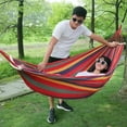 thumbnail image 4 of 1pc Outdoor Canvas Hammock Camping Swing Hammock with Tree Ropes Load-bearing Up to 200kg Perfect for Garden Patio Backyard, 4 of 8