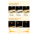 thumbnail image 3 of Lámpara de lectura recargable negra, luz de lectura con clip de 9 LED, atenuación continua y 3 modos de protección ocular (blanco frío y cálido), cuello flexible de 360°, indicador, larga duración de, 3 of 5