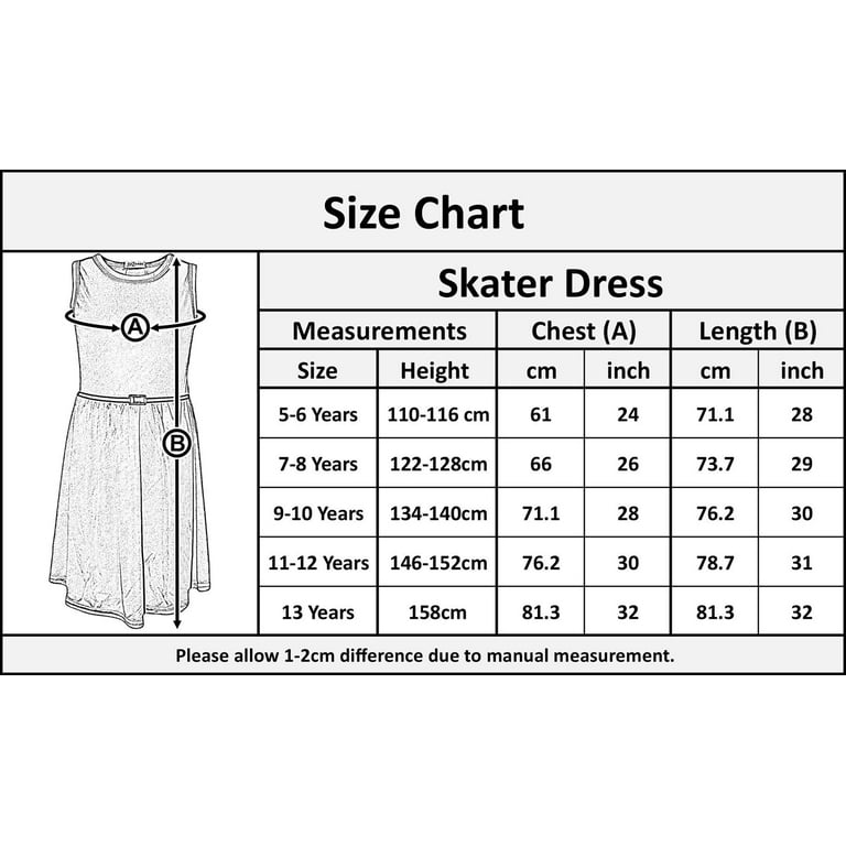 Girls Dress Size Chart in PDF - Download