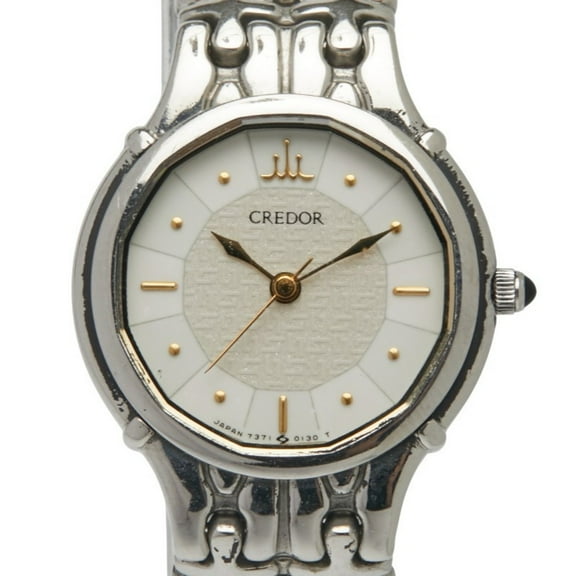 Pre-Owned Seiko Credor Watch 7371-5030 Quartz White Dial Stainless Steel Women's SEIKO (Good)