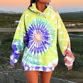 thumbnail image 2 of Amidoa Long Sleeve Hoodie Women Yellow Oversized Fashion Hoodies Tie Dye Drawstring Pocket Clothes Womens Sweatshirts XL, 2 of 5